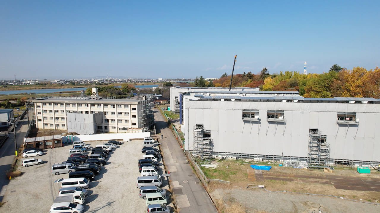 富山県様 創業支援施設リノベーション建設空撮
